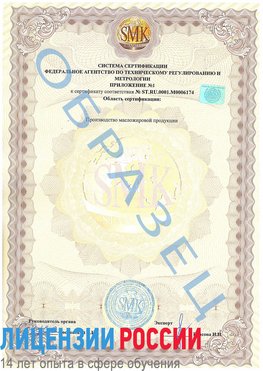 Образец сертификата соответствия (приложение) Усть-Кут Сертификат ISO 22000